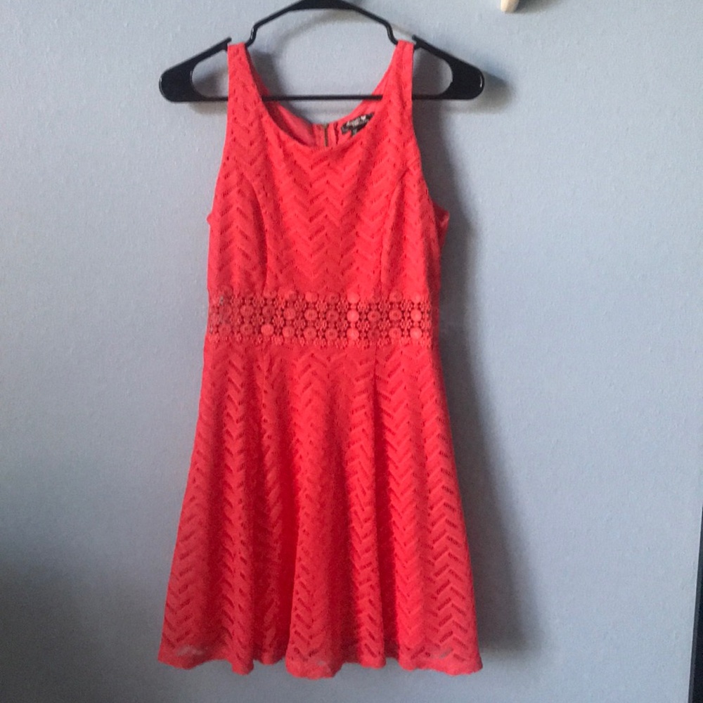 coral colored summer dress
